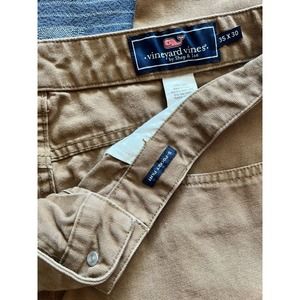 Vineyard Vines Mens 35x30 Tan Khaki Brown Canvas 5 Pocket Slim Casual Chino Pant
